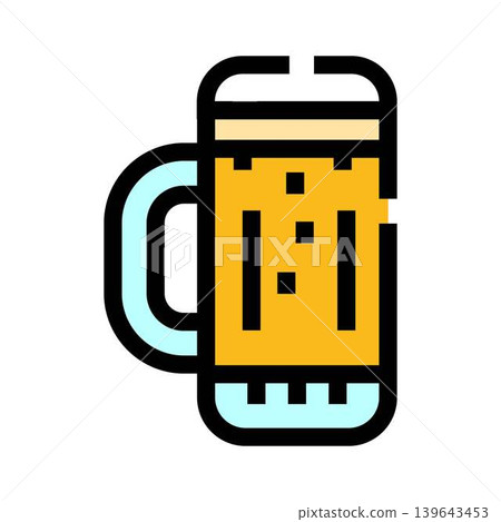 Beer mug icon showing alcoholic beverage and pub drink Beer mug icon showing alcoholic beverage and pub drink 139643453