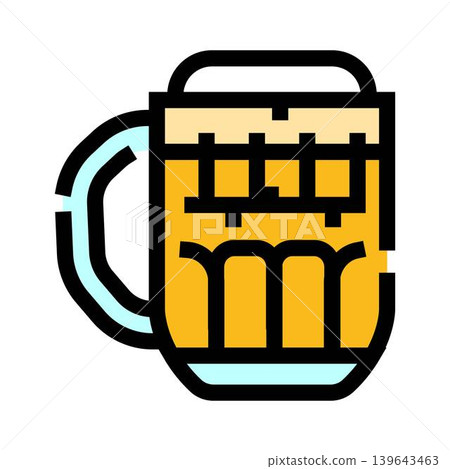 Beer mug with foam icon representing alcoholic beverage 139643463