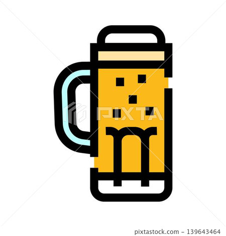 Beer mug flat color icon vector illustration 139643464