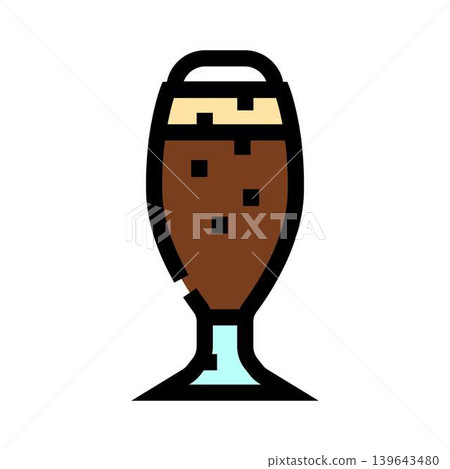 Dark porter beer glass with foam icon Dark porter beer glass with foam icon 139643480
