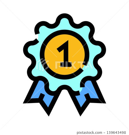 Blue ribbon first place award medal winner icon Blue ribbon first place award medal winner icon 139643498