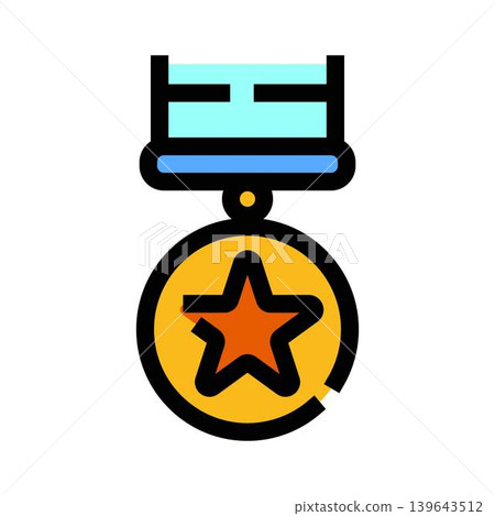 Military medal award icon recognizing victory achievement Military medal award icon recognizing victory achievement 139643512