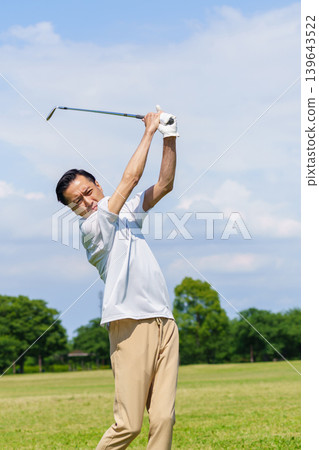 Senior men playing golf 139643522
