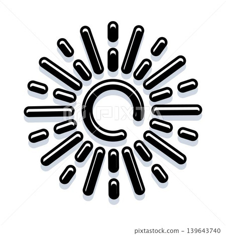Sun energy icon for bright weather forecast Sun energy icon for bright weather forecast 139643740