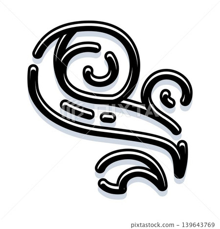 Stylized swirl pattern creating dynamic wind movement Stylized swirl pattern creating dynamic wind movement 139643769