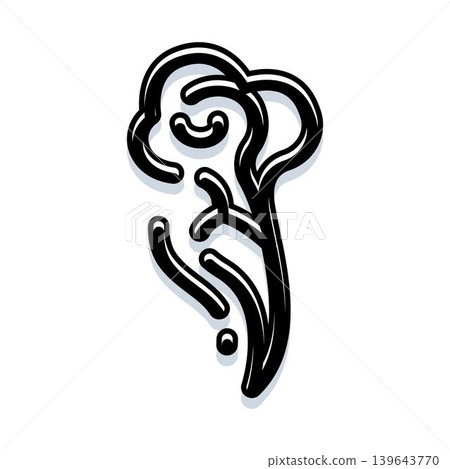 Abstract organic line art black white swirl design Abstract organic line art black white swirl design 139643770