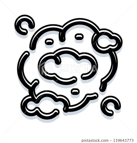 Air pollution cloud icon with shadow effect Air pollution cloud icon with shadow effect 139643773