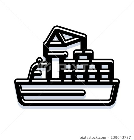 Cargo container ship transporting goods for global logistics 139643787