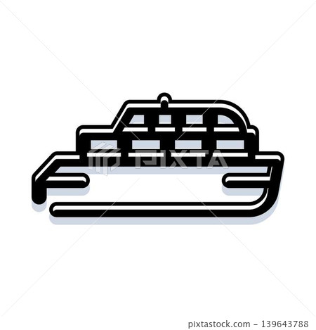 Passenger ferry boat transport vessel line icon 139643788