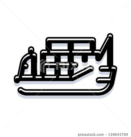 Dog sled mushing in winter snow illustration Dog sled mushing in winter snow illustration 139643789