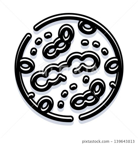 Bacteria and viruses in petri dish icon Bacteria and viruses in petri dish icon 139643813