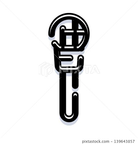 Podcast microphone abstract line art icon on white Podcast microphone abstract line art icon on white 139643857