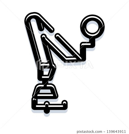Magnifying glass clamp mounting medical equipment icon Magnifying glass clamp mounting medical equipment icon 139643911