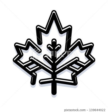 Maple leaf foliage symbol with black outline Maple leaf foliage symbol with black outline 139644022
