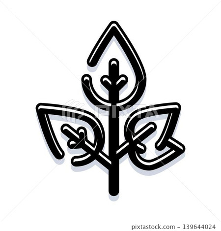 Abstract plant leaf logo line art Abstract plant leaf logo line art 139644024
