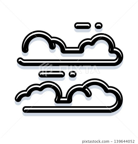 Black outline clouds minimalist weather forecast icon design Black outline clouds minimalist weather forecast icon design 139644052