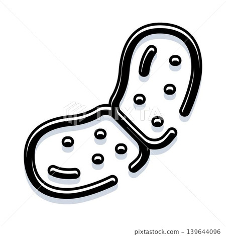 Peeled peanut line art icon with nuts inside 139644096