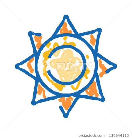Abstract sun drawing representing solar energy and heat Abstract sun drawing representing solar energy and heat 139644113