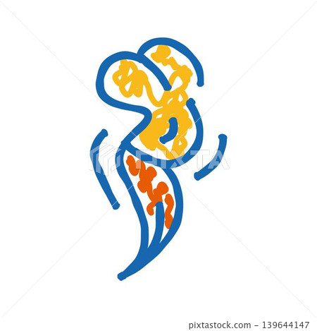 Abstract line art dancing figure expressive motion 139644147