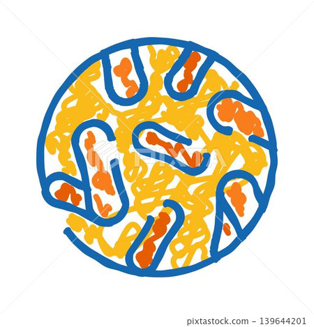 Doodle illustrating bacteria and microorganisms growing in petri dish Doodle illustrating bacteria and microorganisms growing in petri dish 139644201
