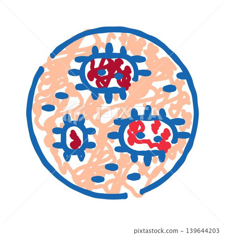 Viruses and bacteria infecting a human cell or petri dish Viruses and bacteria infecting a human cell or petri dish 139644203