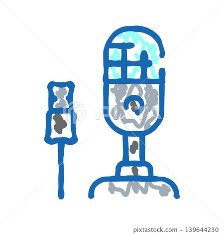 Microphone and usb cable doodle art Microphone and usb cable doodle art 139644230