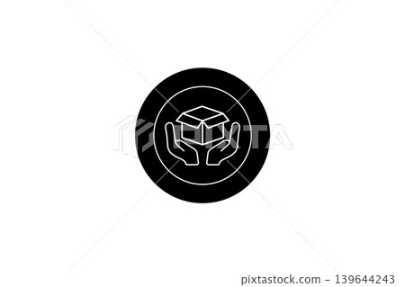 Hands Holding Package Icon Representing Delivery, Care, Protection and Package Safety Symbol Hands Holding Package Icon Representing Delivery, Care, Protection and Package Safety Symbol 139644243