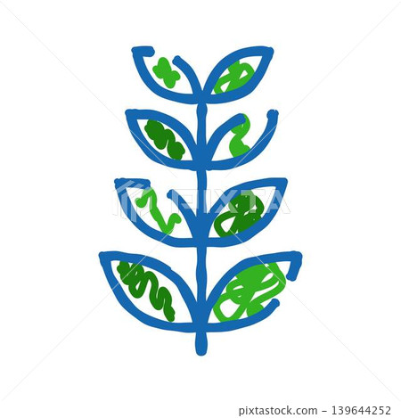 Simple blue stem plant leaves drawing Simple blue stem plant leaves drawing 139644252