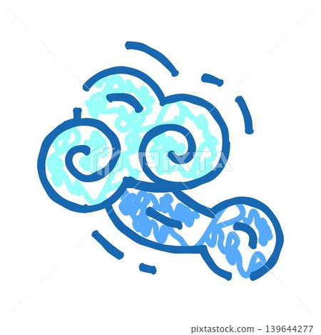 Blowing wind cloud weather doodle sketch drawing icon Blowing wind cloud weather doodle sketch drawing icon 139644277
