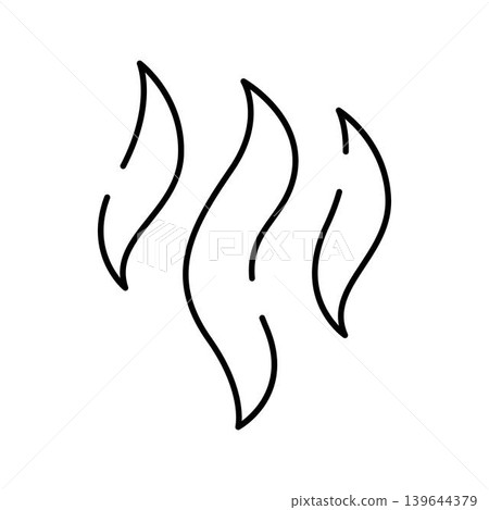 Rising heat vapor lines icon for cooking aroma Rising heat vapor lines icon for cooking aroma 139644379