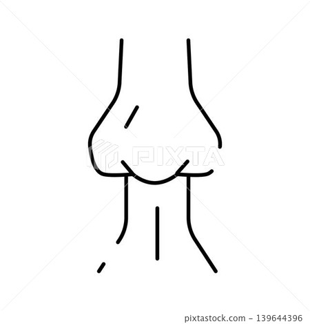 Human nose icon representing sense of smell Human nose icon representing sense of smell 139644396