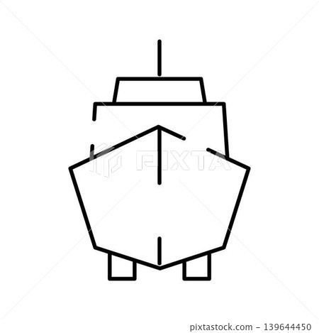 Ship boat vessel line art icon front view Ship boat vessel line art icon front view 139644450