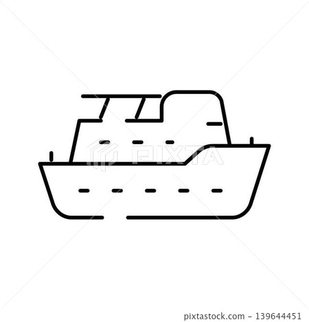 Cruise ship or ferry line art icon illustrating sea travel Cruise ship or ferry line art icon illustrating sea travel 139644451