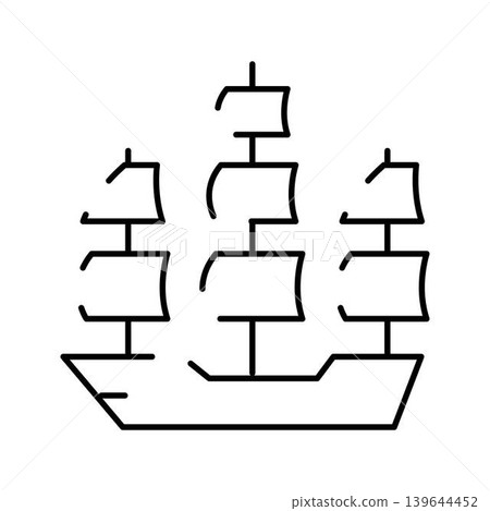 Sailing ship icon representing sea travel and adventure Sailing ship icon representing sea travel and adventure 139644452