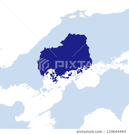 日本廣島縣地圖向量插圖素材 日本廣島縣地圖向量插圖素材 139644464