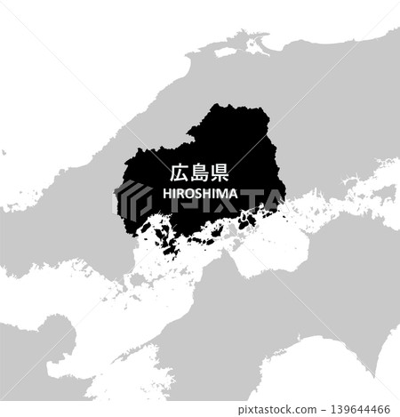 日本廣島縣地圖向量插圖素材 139644466