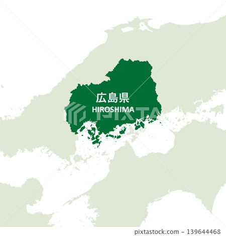 Vector illustration map material for Japan: Hiroshima Prefecture map Vector illustration map material for Japan: Hiroshima Prefecture map 139644468
