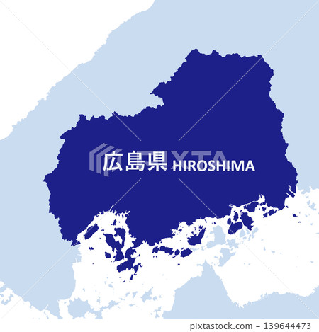 日本廣島縣地圖向量插圖素材 日本廣島縣地圖向量插圖素材 139644473