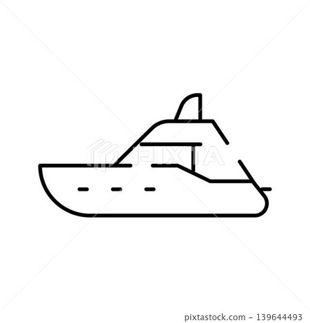 Luxury yacht outline icon representing sea travel Luxury yacht outline icon representing sea travel 139644493