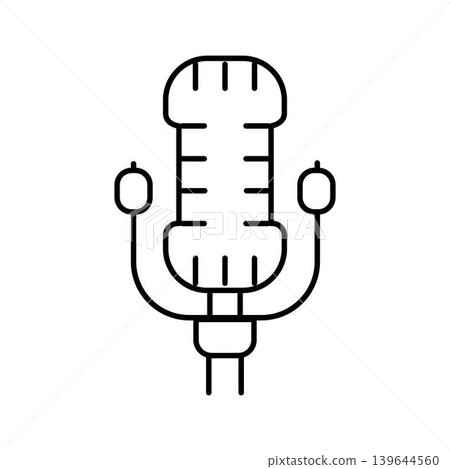Vintage microphone icon representing audio recording and broadcasting Vintage microphone icon representing audio recording and broadcasting 139644560