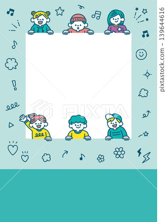 Cute flyer template for children, with hand-drawn and simple frames. Cute flyer template for children, with hand-drawn and simple frames. 139644616