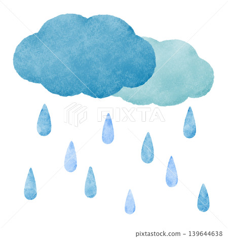 手繪風格的雨雲插圖;天氣;雨季 手繪風格的雨雲插圖;天氣;雨季 139644638