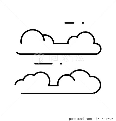 Cloud computing weather forecast outline icon set Cloud computing weather forecast outline icon set 139644696