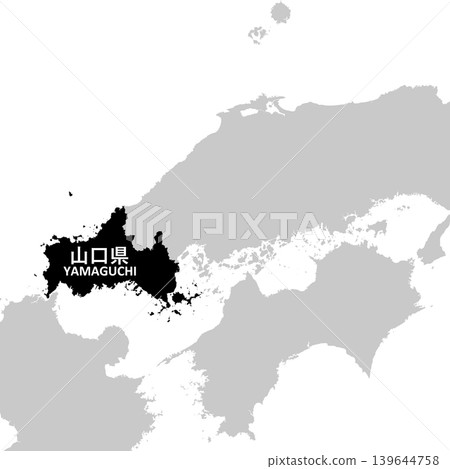 日本山口縣地圖向量插圖素材 日本山口縣地圖向量插圖素材 139644758
