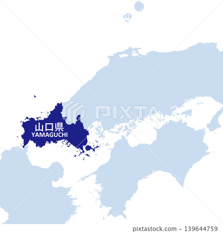 日本山口縣地圖向量插圖素材 日本山口縣地圖向量插圖素材 139644759
