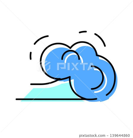 Dust cloud blowing with strong wind line drawing Dust cloud blowing with strong wind line drawing 139644860