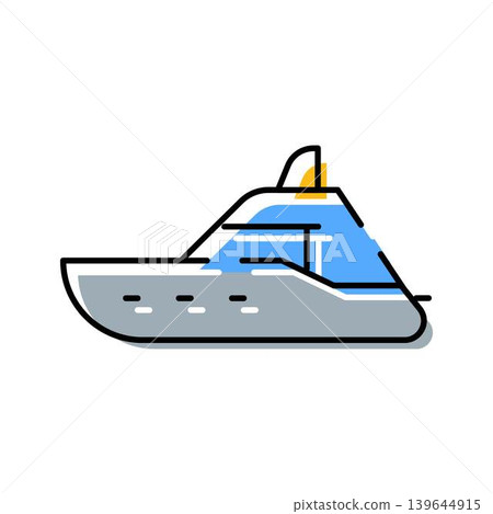 Luxury yacht boat icon for sea travel Luxury yacht boat icon for sea travel 139644915