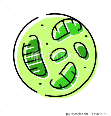 Green bacteria cell microorganism biology science icon Green bacteria cell microorganism biology science icon 139644959