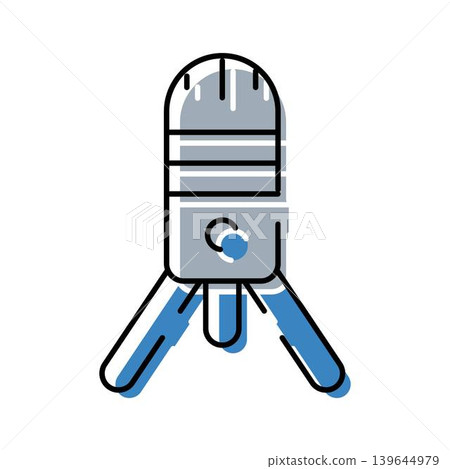 Microphone on tripod for podcast recording and broadcasting Microphone on tripod for podcast recording and broadcasting 139644979