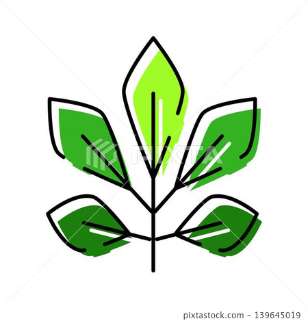 Green leaves nature plant ecosystem line icon Green leaves nature plant ecosystem line icon 139645019